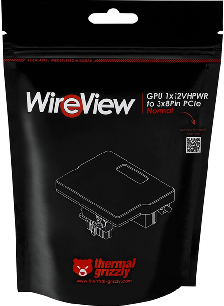 Urządzenie do pomiaru zużycia energii przez GPU Thermal Grizzly Normal WireView GPU 1 x 12VHPWR - 3 x 8Pin PCIe (4260711990786) - obraz 7