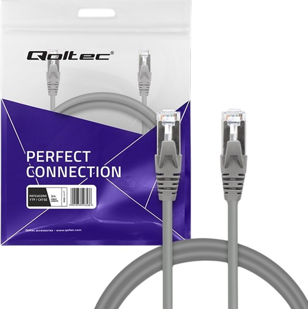 Патч-корд Qoltec FTP Cat 5e 2 x RJ-45 Gray 3 м (5901878545288) - зображення 4