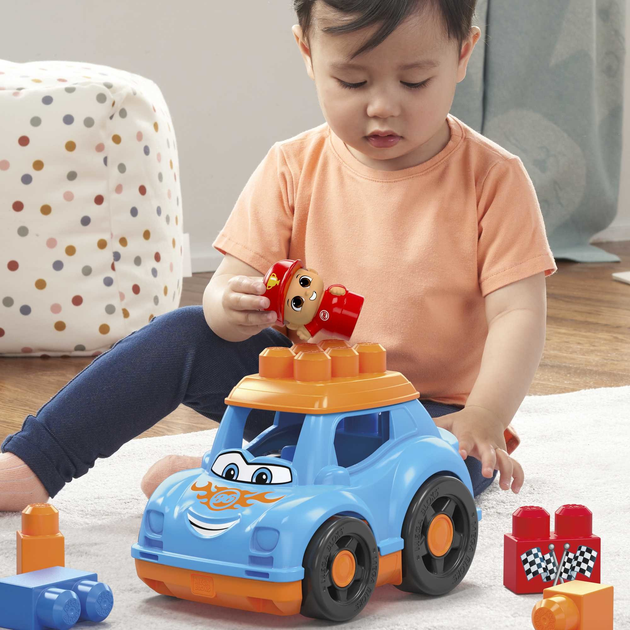 Klocki konstrukcyjne Mattel Fisher-Price Mega Bloks Ricky Race Car HKN41 6 elementów (0194735105052) - obraz 4