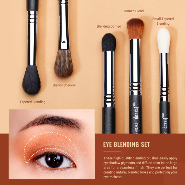Zestaw pędzli do makijażu oczu Jessup Pro Eyeshadow Brush T338 (6976074373385) - obraz 3