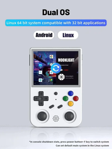 Портативна ігрова приставка консоль Angernic rg353v 64GB Android 11 Linux Біла - зображення 6