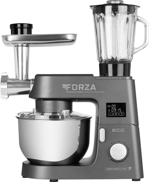 Кухонный комбайн с мясорубкой и планетарным миксером ECG FORZA 5500 Giorno Scuro - изображение 8