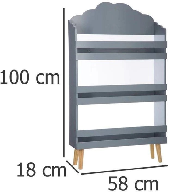 Стелаж Atmosphera for kids 3 рівні 58 x 18 x 100 см Сірий (3560238909584) - зображення 3