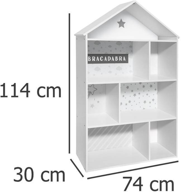 Regał Atmosphera for kids 7 przegródek 74 x 30 x 114 cm Szary (3560238650271) - obraz 5