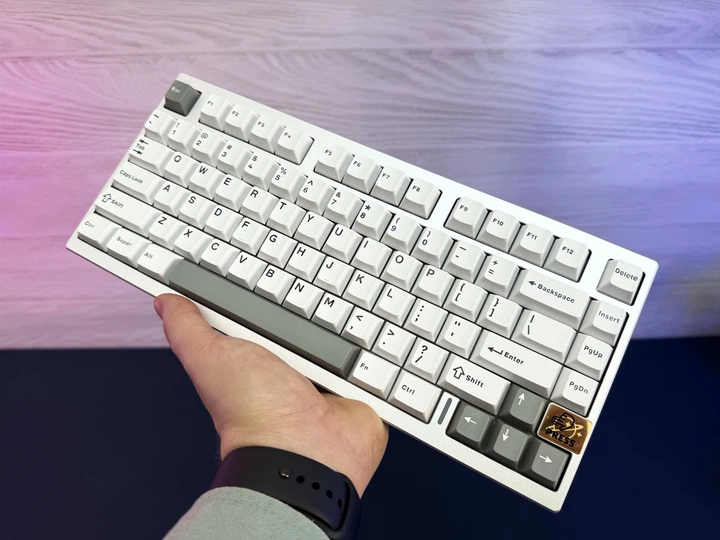 Клавіатура Yunzii AL75 CNC Aluminum Wireless Silver Cocoa Cream V2