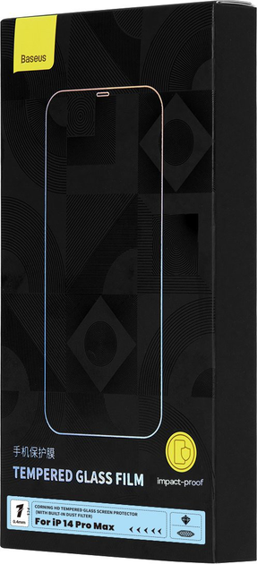 Szkło hartowane Baseus z osłoną na głośnik do Apple iPhone 14 Pro Max (6932172626297) - obraz 6