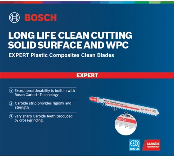 Пиляльне полотно для лобзика Bosch Expert T 301 CHM Plastic Composites Clean 3 шт. (2608900566) - зображення 3