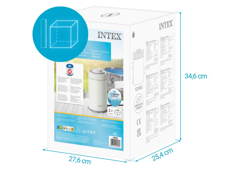 Фільтр-насос Intex Картриджний 1250 л/год Насос, що фільтрує Інтекс для басейну Тип H 26602 (C330) - зображення 6