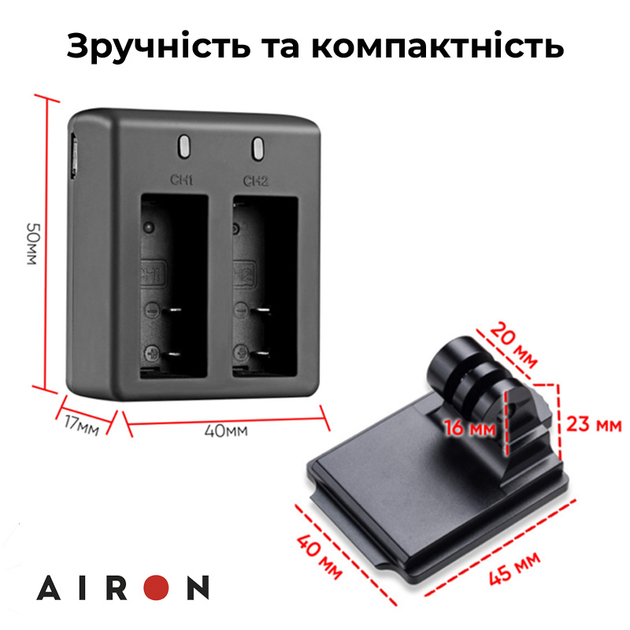 Набор экшн-камера AirOn ProCam 7 Black с аксессуарами (4822356754801) - изображение 5