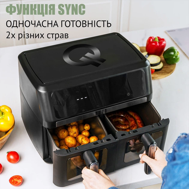 Мультипіч QUIN Air Fryer Dual Zone YJ-1102AV 308094 - Фото 7 Мультипіч QUIN Air Fryer Dual Zone YJ-1102AV 308094 - изображение 7