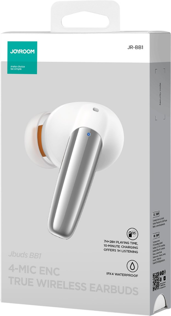 Słuchawki JOYROOM Jbuds JR-BB1 White (6956116772680) - obraz 6