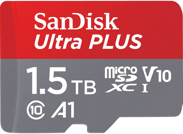 Карта памяти SanDisk Ultra PLUS microSDXC 1.5TB V10 UHS-I + SD Adapter (0619659203535) - изображение 1