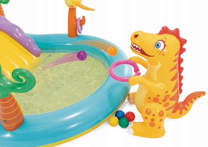 Водяний надувний ігровий центр Intex Dinoland з надувною гіркою 57135 333 x 229 x 112 см (6941057402505) - зображення 3