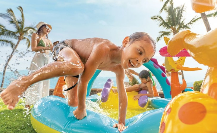 Водяний надувний ігровий центр Intex Dinoland з надувною гіркою 57135 333 x 229 x 112 см (6941057402505) - зображення 6