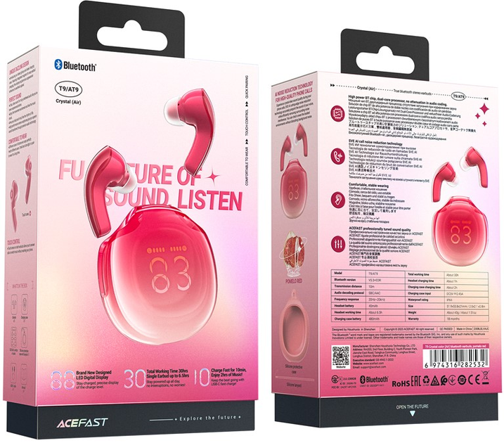 Słuchawki Acefast T9 Red (6974316282532) - obraz 8
