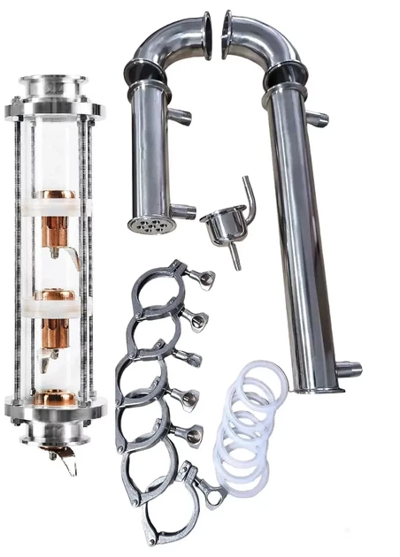 Бражная колонна Visual с медной колпачковой колоной 2 дюйма 3 уровня - Фото 2 Бражная колонна Visual с медной колпачковой колоной 2 дюйма 3 уровня - изображение 2