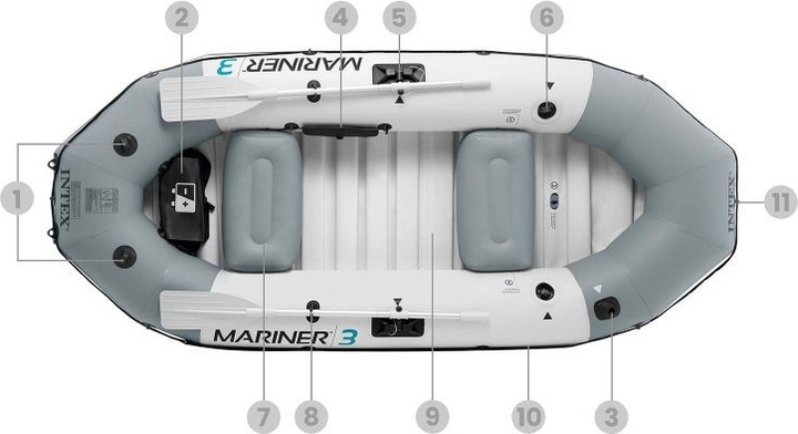 Ponton dmuchany Intex Mariner 3 68373 297 x 127 x 46 cm (6941057463735) - obraz 5