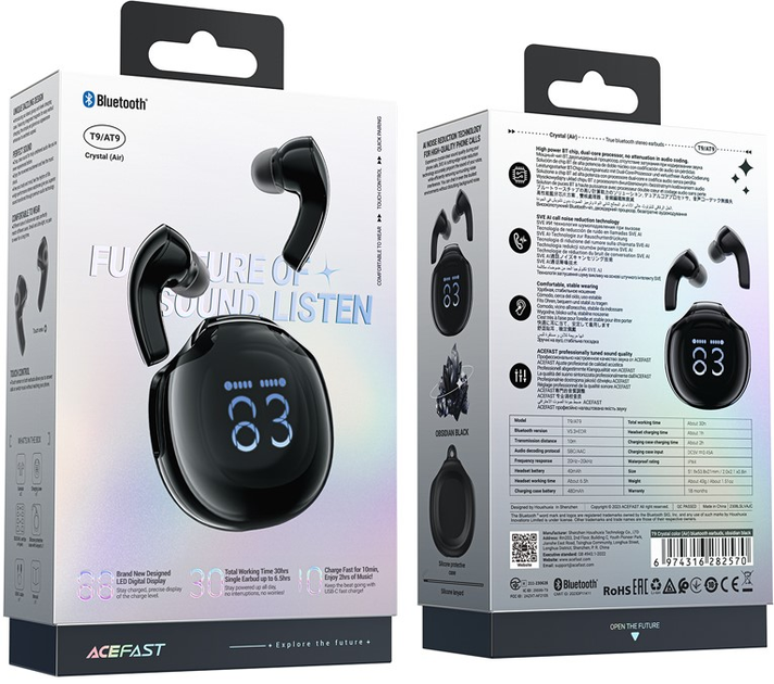Słuchawki Acefast T9 Black (6974316282570) - obraz 7