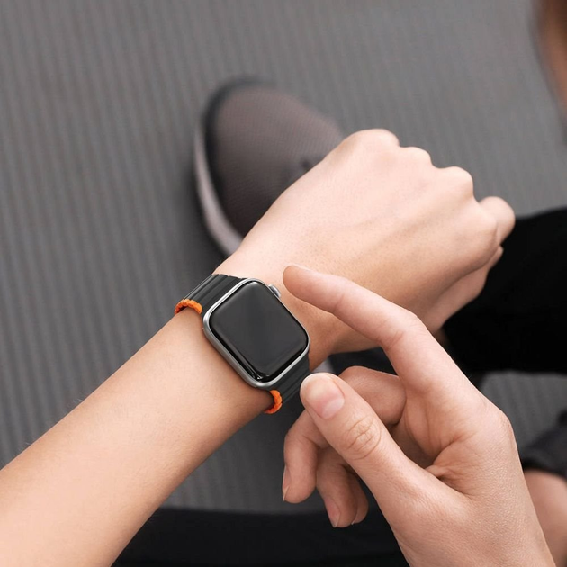Pasek Dux Ducis LD Version do Apple Watch 38/40/41 mm Black/Orange (6934913027851) - obraz 6