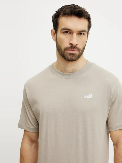 Футболка бавовняна довга чоловіча New Balance Sport Essentials Small Logo MT41509 S Бежева (197967564819) - зображення 3