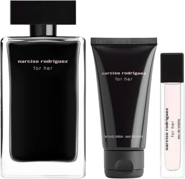 Zestaw damski Narciso Rodriguez For Her Woda toaletowa 100 ml + Lotion do ciała 50 ml + Miniaturka wody toaletowej 10 ml (3423222092672) - obraz 3