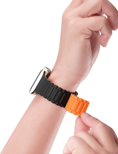 Ремінець Dux Ducis Armor Series для Apple Watch 38/40/41 мм Black/Orange (6934913035405) - зображення 3