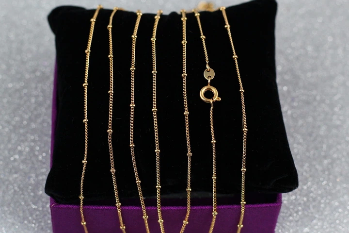 Цепь Xuping Jewelry панцирная 45 см 1 мм с шариками 2 мм золотистая - Фото 1 Цепь Xuping Jewelry панцирная 45 см 1 мм с шариками 2 мм золотистая - изображение 1