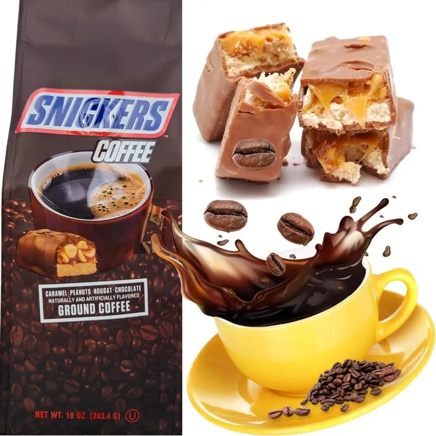 Молотый кофе со вкусом батончика сникерс Snickers Coffee 283г. - изображение 3