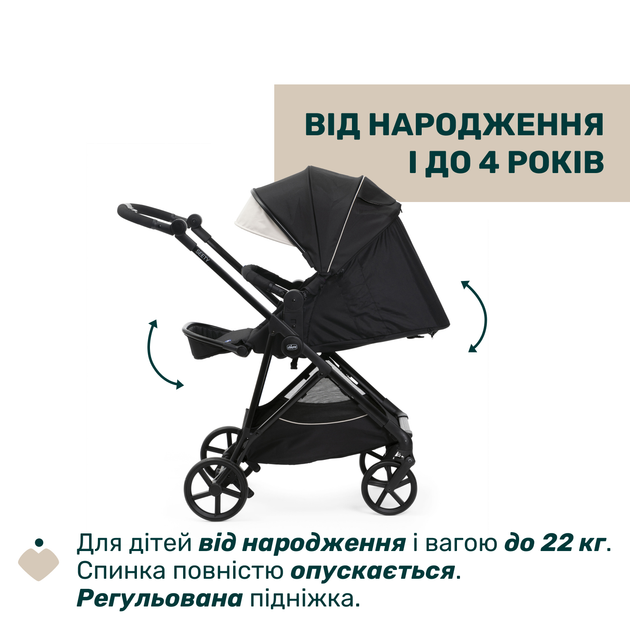 Коляска 2 в 1 Chicco Seety Черная (87097.07.01) - изображение 9