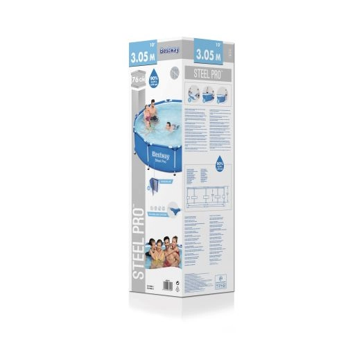 Каркасный бассейн Bestway 56677 Steel Pro 305х76 см Объем 4678 лит - изображение 8