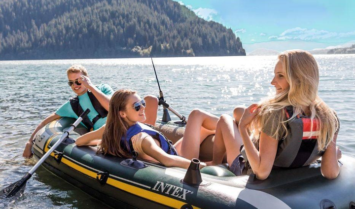 Надувний човен Intex Seahawk 3 68380 295 x 137 x 43 см Зелений (6941057403861) - зображення 9