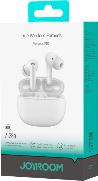 Słuchawki JOYROOM Funpods JR-FB3 White (6956116756956) - obraz 7