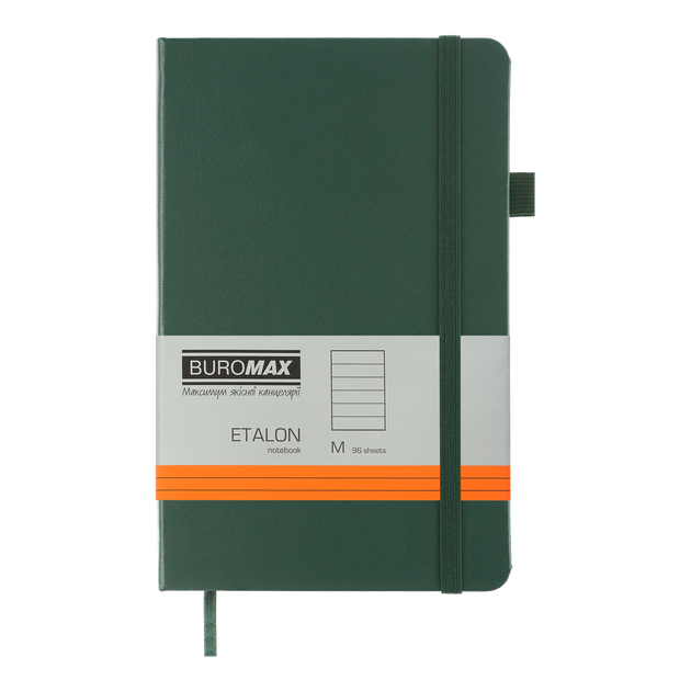 Книга записна Buromax Etalon 125*195мм 96 аркушів у лінію обкладинка штучна шкіра Зелена (BM.291260-04) - Фото 1 Книга записна Buromax Etalon 125*195мм 96 аркушів у лінію обкладинка штучна шкіра Зелена (BM.291260-04) - изображение 1