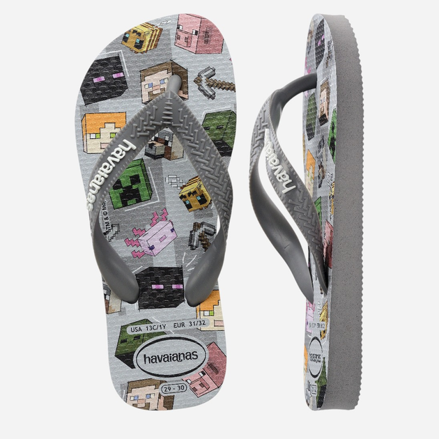 Japonki chłopięce Havaianas 4145125.5178 33-34 (31-32BR) Szare (7909989418291) - obraz 5