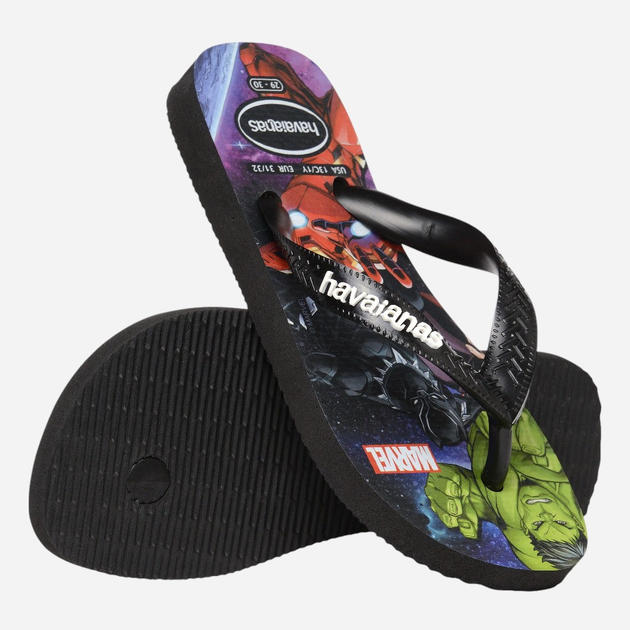 Japonki chłopięce Havaianas 4148300.0090 37-38 Czarne (7909989475140) - obraz 6
