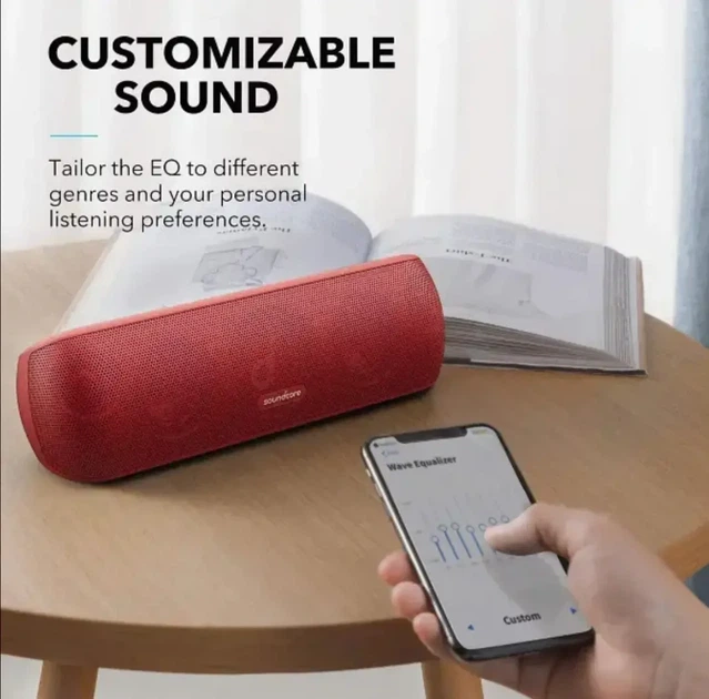 Портативная колонка Anker SoundCore Motion+ (Plus), Bluetooth, 30W, 6700mAh, Hi-Res, BassUp, EQ, IPX7, TWS, красный - Фото 5 Портативная колонка Anker SoundCore Motion+ (Plus), Bluetooth, 30W, 6700mAh, Hi-Res, BassUp, EQ, IPX7, TWS, красный - изображение 5