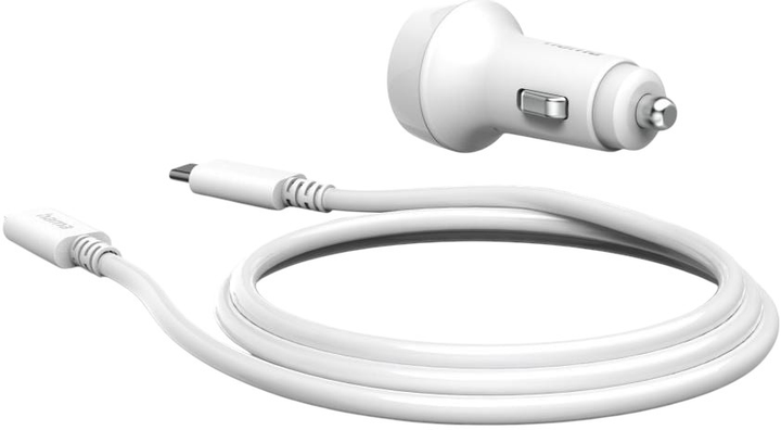 Автомобільний зарядний пристрій Hama PD USB-C + кабель Lightning 20W White (4047443487384) - зображення 4