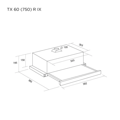 Витяжка кухонна Pyramida TX 60 (750) R IX - зображення 4