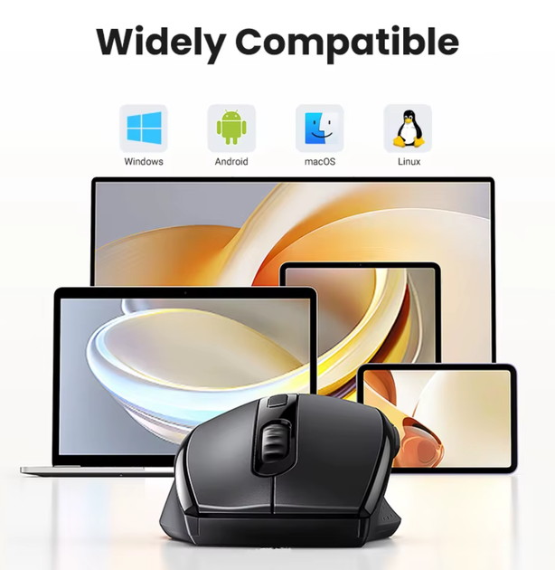 Беспроводная мыша UGREEN 1600 DPI 2.4G M511 Black - Фото 3 Беспроводная мыша UGREEN 1600 DPI 2.4G M511 Black - изображение 3