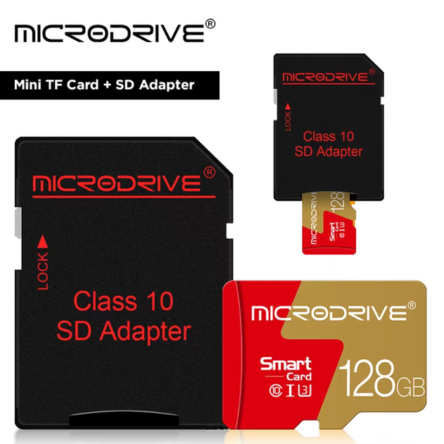 Карта пам'яті Micro SD MicroDrive 32Gb U3 A1 class 10 + адаптер SD - Фото 3 Карта пам'яті Micro SD MicroDrive 32Gb U3 A1 class 10 + адаптер SD - зображення 3