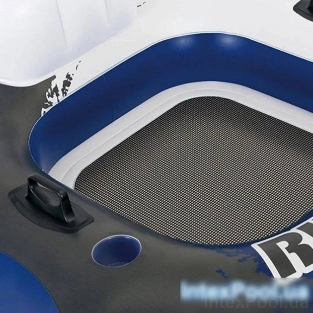 Надувний плотик 130x126 см зі спинкою 2 ручками та підсклянником Intex 58854 Синій - зображення 5