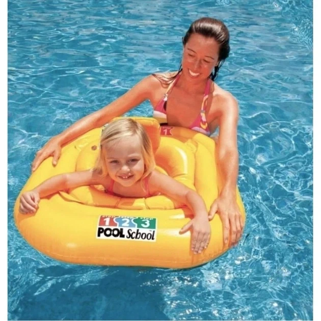 Надувной плотик для плавания и отдыха на воде Pool School Intex 56587 Желтый - изображение 2