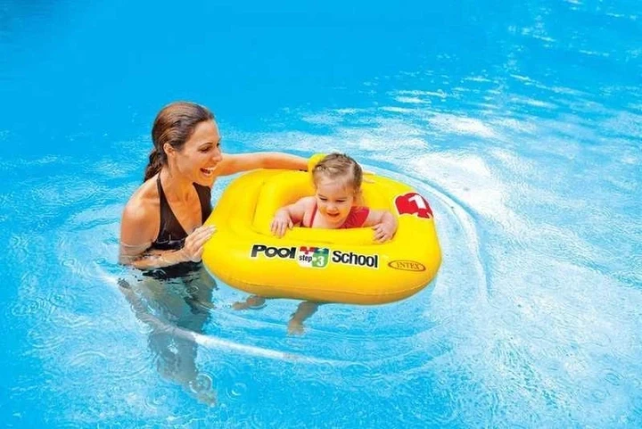 Надувной плотик для плавания и отдыха на воде Pool School Intex 56587 Желтый - изображение 3