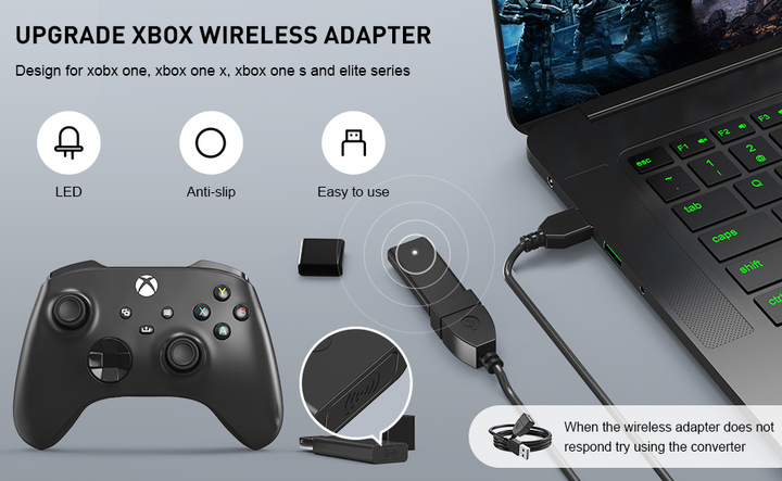 Бездротовий адаптер, ресівер геймпада Xbox One, Xbox One S/X, Xbox Elite Controller для Windows 10 - зображення 4