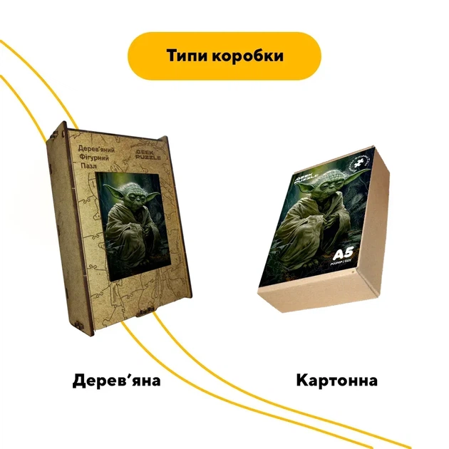 Дерев'яний фігурний пазл Мудрець Йода, А5, Дерев'яна коробка 35 елементів - Фото 4 Дерев'яний фігурний пазл Мудрець Йода, А5, Дерев'яна коробка 35 елементів - зображення 4