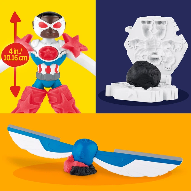 Набір для творчості з масою для ліплення Hasbro Play-Doh Marvel Капітан Америка з мотоциклом (G0555) (5010996280008) - зображення 5