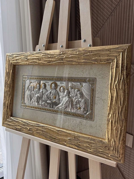 Икона серебряная Тайный ужин (QOF 212 18 N) 55x35 cм - изображение 2