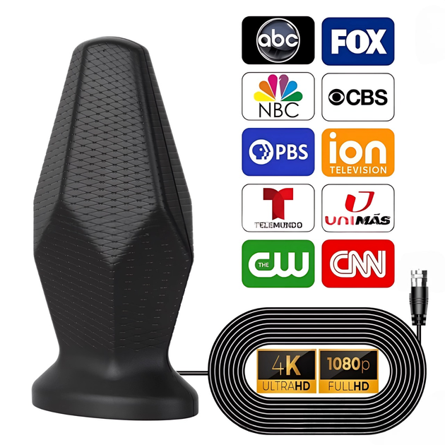 Универсальная FullHD 4К комнатная ТВ антенна для HDTV, DVB-T/T2, ISDB-T, ATSC с усилением 36 дБ и USB-питанием - изображение 2