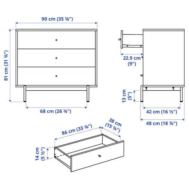 Комод на 3 шухляди RADMANSO IKEA 205.936.04 - Фото 5 Комод на 3 шухляди RADMANSO IKEA 205.936.04 - зображення 5