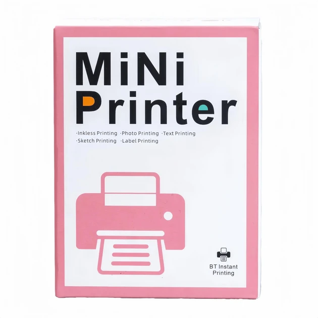 Портативный детский термопринтер с термопечатью Mini Printer X2 Cat Розовый - изображение 6